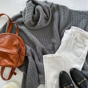 Super Soft Cowl Neck Poncho Sweater